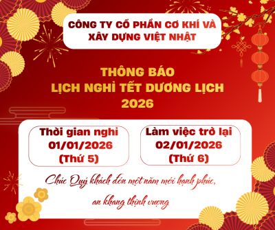 TH&Ocirc;NG B&Aacute;O LỊCH NGHỈ TẾT DƯƠNG LỊCH 2026