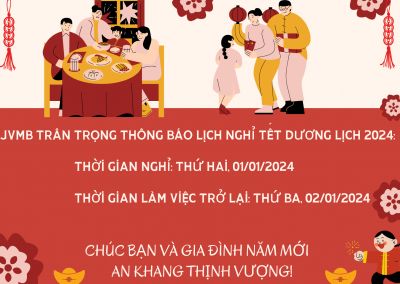 THÔNG BÁO LỊCH NGHỈ TẾT DƯƠNG LỊCH 2024